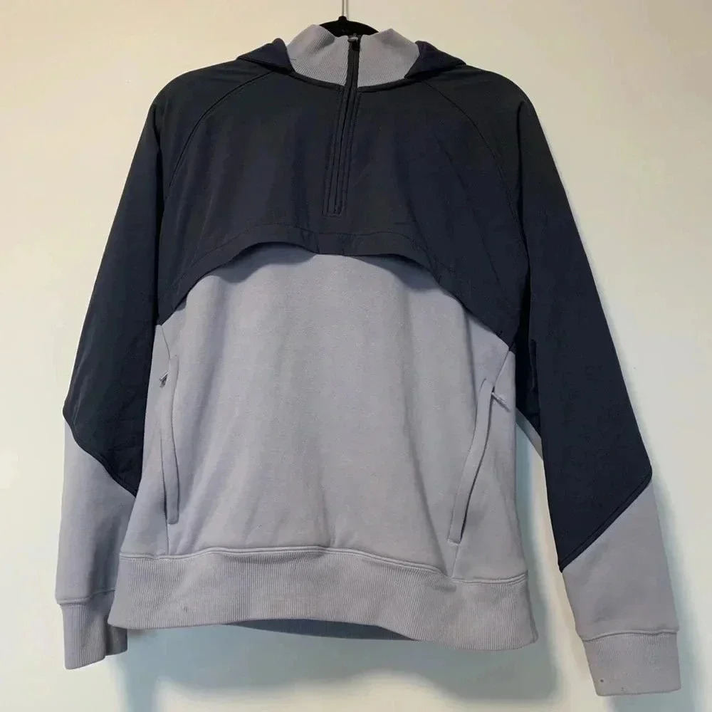 Fabletics two tone vented hooded half  zip jacket